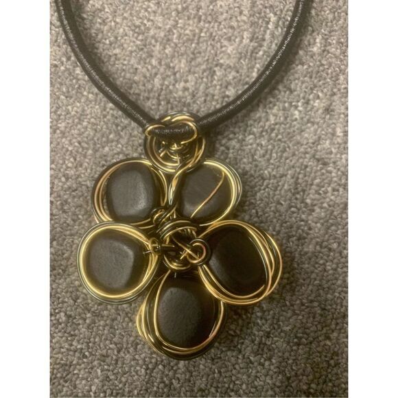 Wire Flower Statement Necklace - Picture 6 of 6